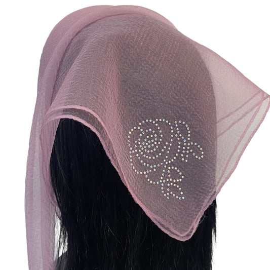 Square Solid | Rhinestone | Corner Rose | Dusty Pink