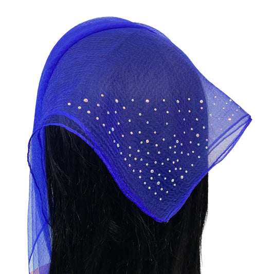 Square Solid | Dense Rhinestone Corner | Royal Blue/silver
