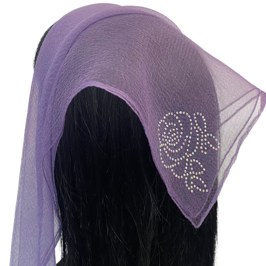 Square Solid | Rhinestone | Corner Rose |Antique Purple