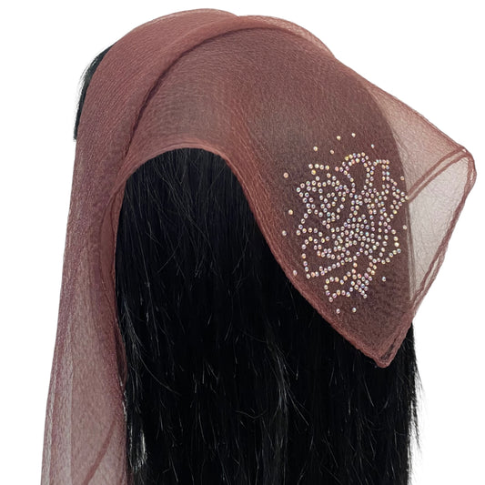 Square Solid | Rhinestone | Blooming Rose | Brown