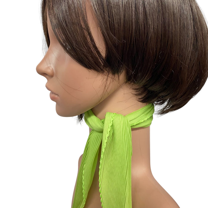 Polyester Pleated | Yellow Green