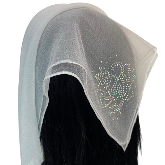 Square Solid | Rhinestone | Blooming Rose | White