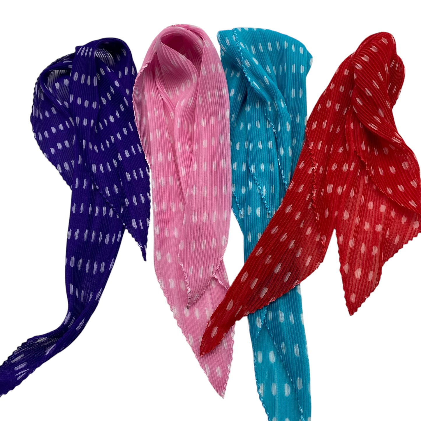 Polyester Pleated | Polka Dots | Pink