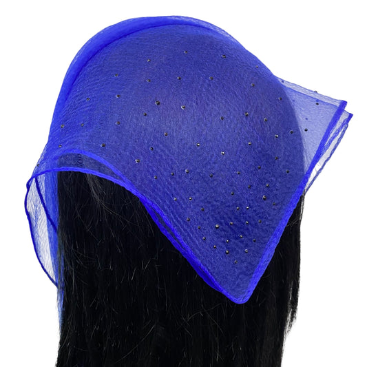Square Solid | Dense Rhinestone Corner | Royal Blue/Black