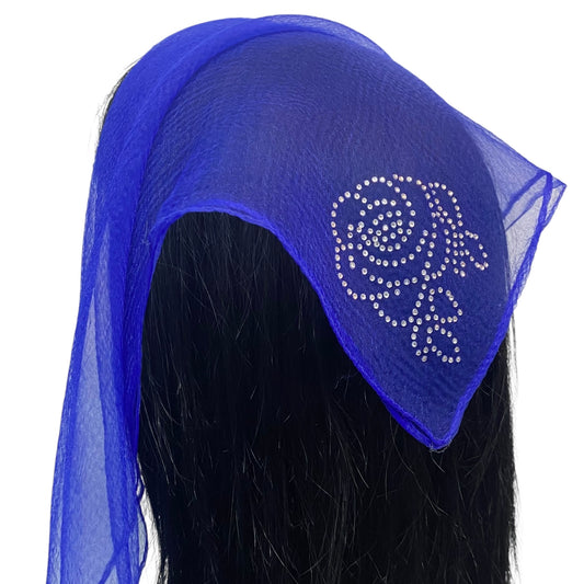 Square Solid | Rhinestone | Corner Rose | Royal blue