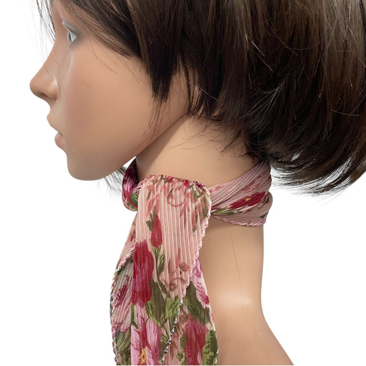 Pleated Polyester | Peach Bouquet