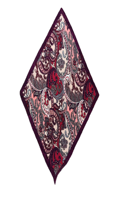 Pleated Italian | Paisley Print | Maroon