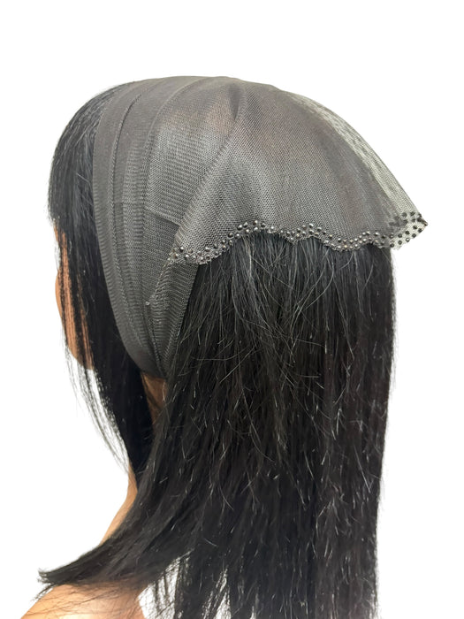 #3 Long Triangle Net Double Swirl Rhinestones Corner-Grey