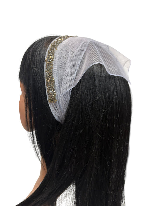 #4 Long Triangle Net Front Rhinestones-Grey