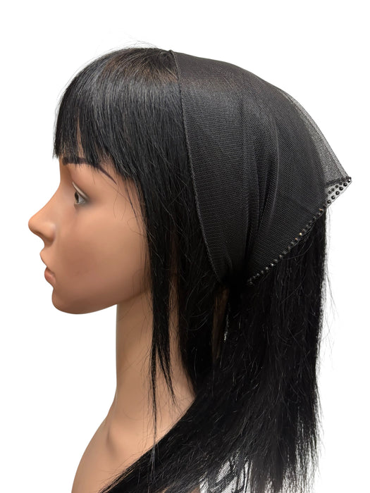 #1 Long Triangle Net Single Straight Line Rhinestones Corner-Black/black