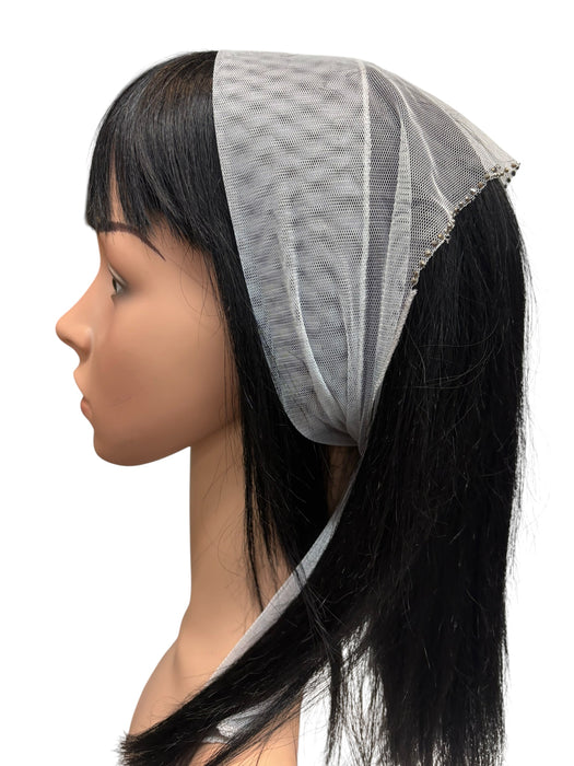 #1 Long Triangle Net Single Straight Line Rhinestones Corner-Light Grey