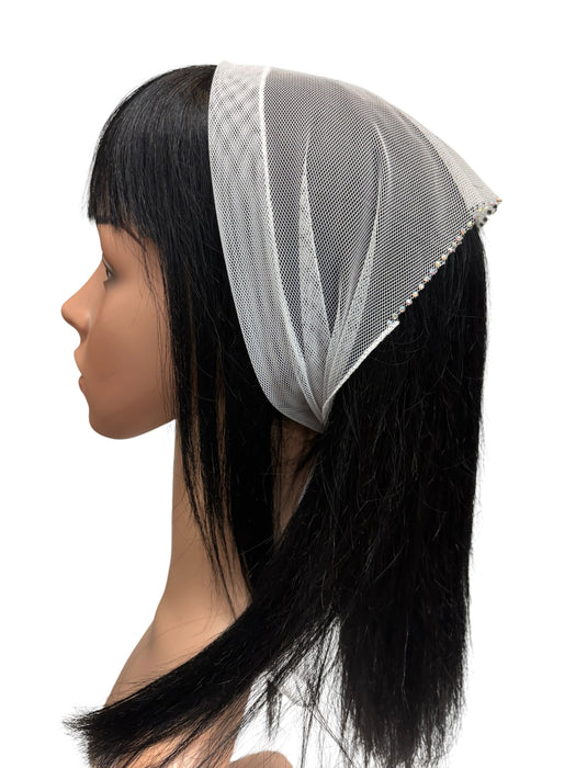 #1 Long Triangle Net Single Straight Line Rhinestones Corner-Light Grey