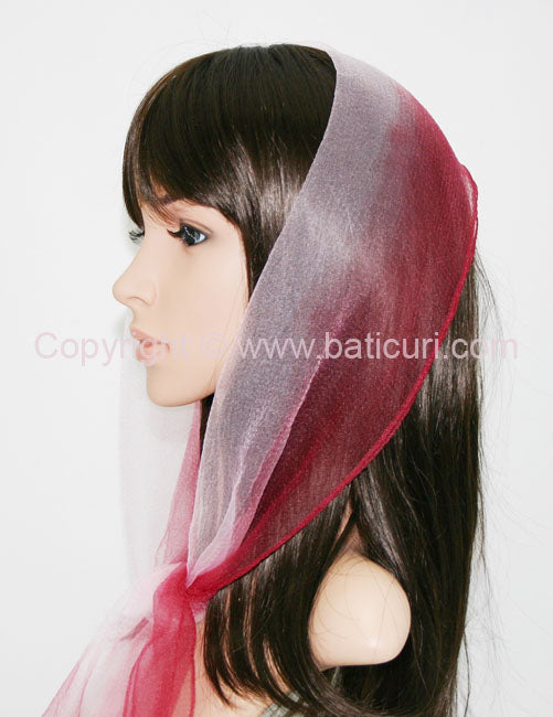 20(R) Oblong Reverse Cloud Maroon with Pink 9"x50"