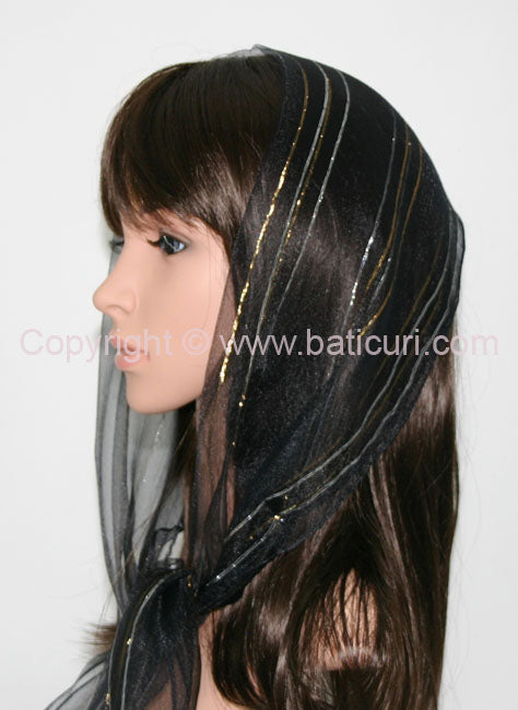 34 |  Long  Solid | Lurex | Black
