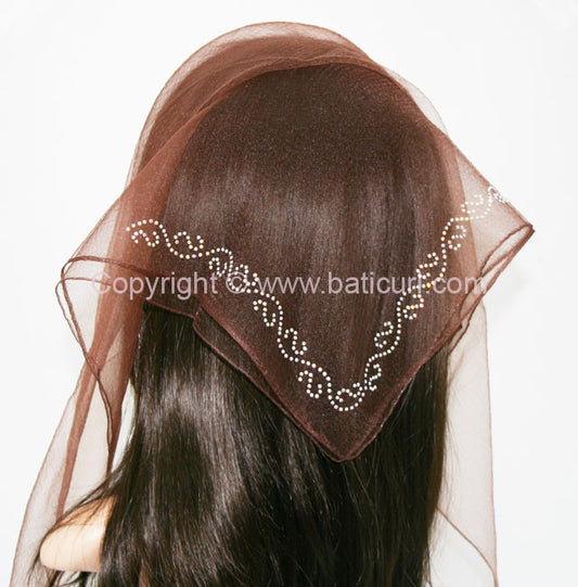 Square Solid | Rhinestone | Spiral | Brown/Silver