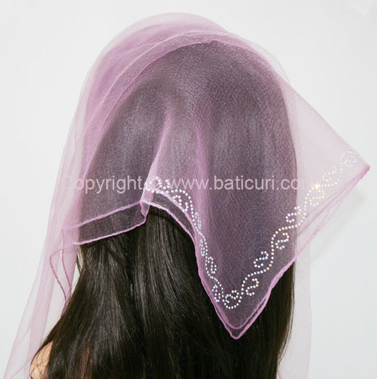Square Solid | Rhinestone | Spiral | Dusty Pink/Silver