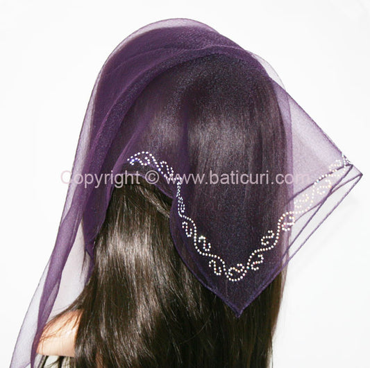 Square Solid | Rhinestone | Spiral | Eggplant/Silver