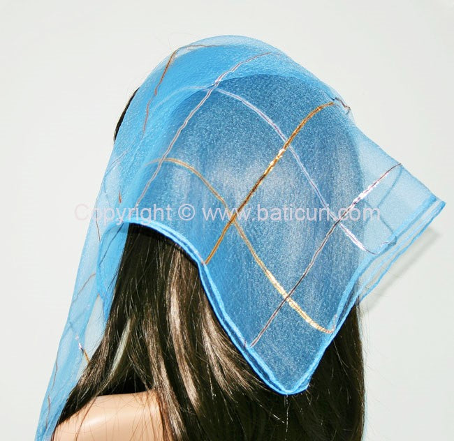 Lurex | Gold & Silver Lines | Blue