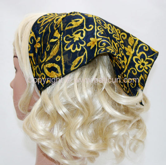 136-39 Navy Blue | Yellow Swirl Flowers