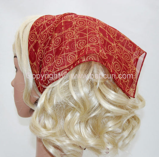 136-43 Maroon/Cream Mosaic Design