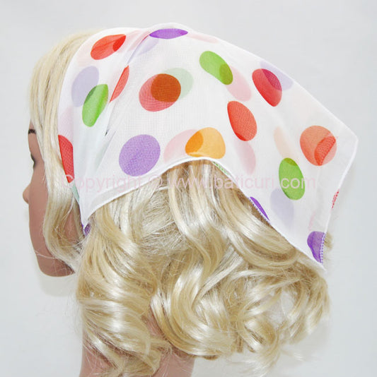 136-61 White | Multi-Colored Dots