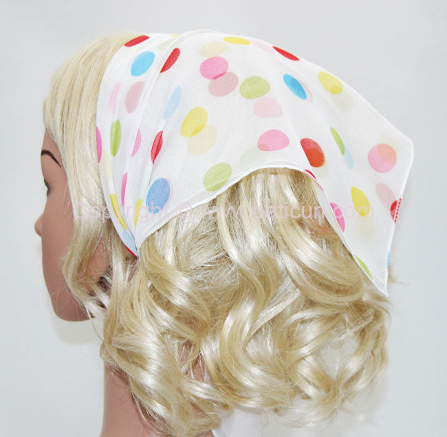 136-63 White | Small Multi-Colored Dots
