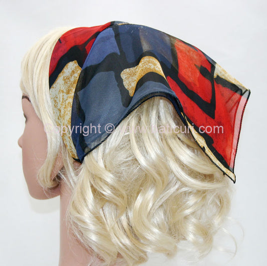 136-13 Navy/Red/Tan Squares