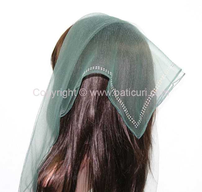 "SQ Rhinestone Double Line" Dk. green