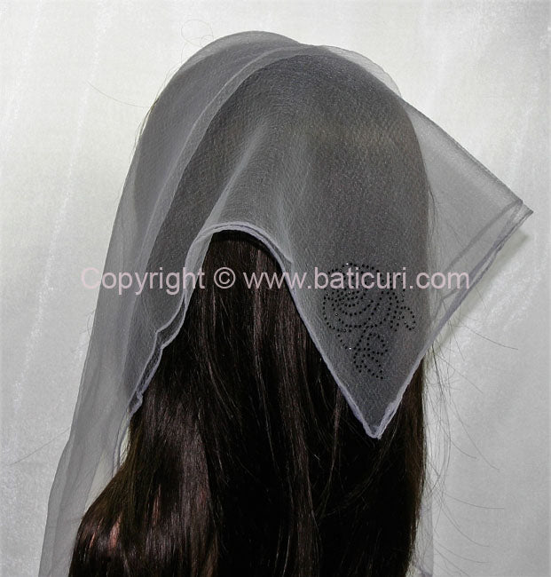 Square Solid | Rhinestone | Corner Rose | Deep Gray/Black