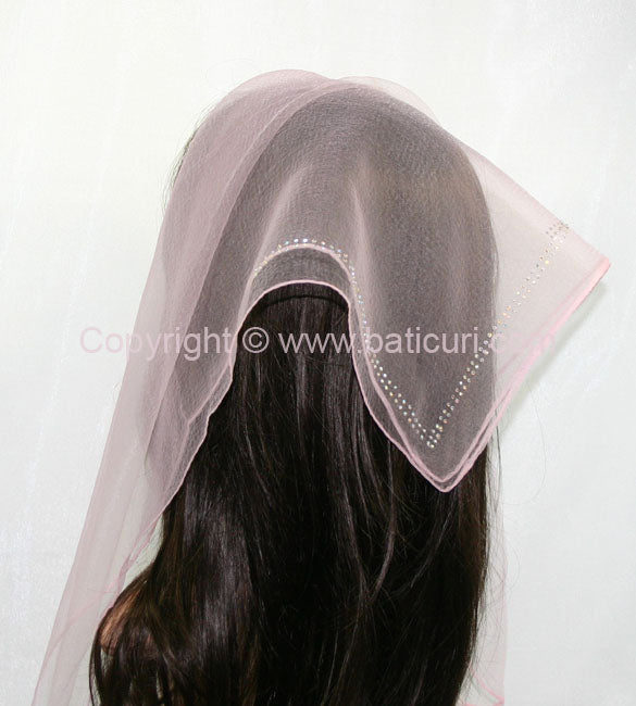 "SQ Rhinestone Double Line" Light Coral
