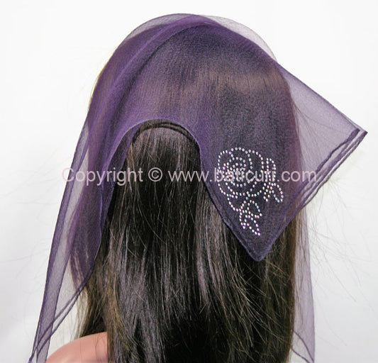 Square Solid | Rhinestone | Corner Rose | Eggplant