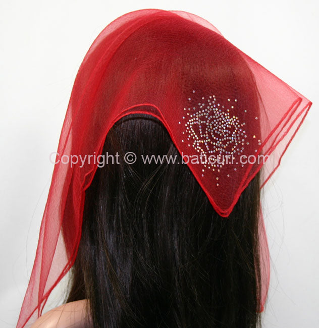 Square Solid | Rhinestone | Blooming Rose | Red