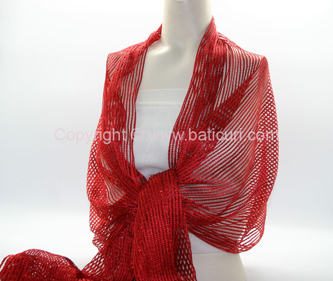 Mesh shawls with frills
