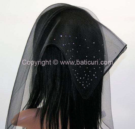 Square Solid | Dense Rhinestone Corner | Black/silver