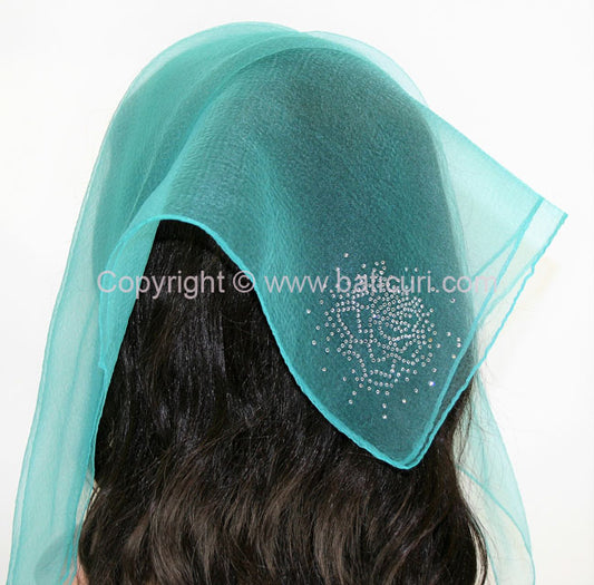 Square Solid | Rhinestone | Blooming Rose | Green Turquoise