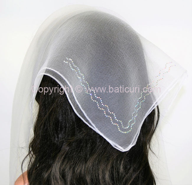 Square Solid | Rhinestone | Double Zig-Zag | White