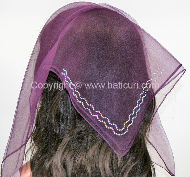Square Solid | Rhinestone | Double Zig-Zag | Plum