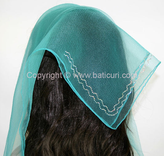 Square Solid | Rhinestone | Double Zig-Zag | Turquoise