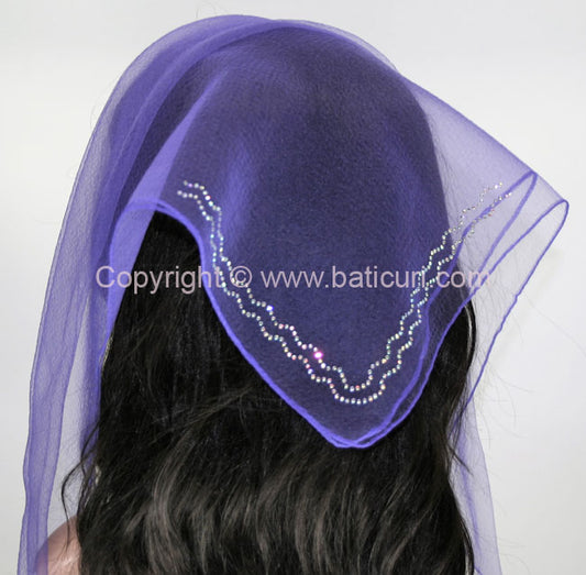 Square Solid | Rhinestone | Double Zig-Zag | Purple