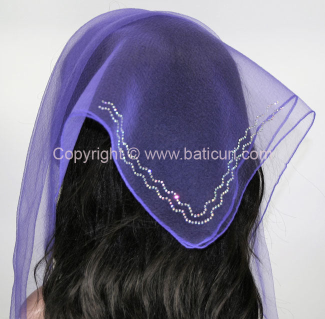 Square Solid | Rhinestone | Double Zig-Zag | Purple