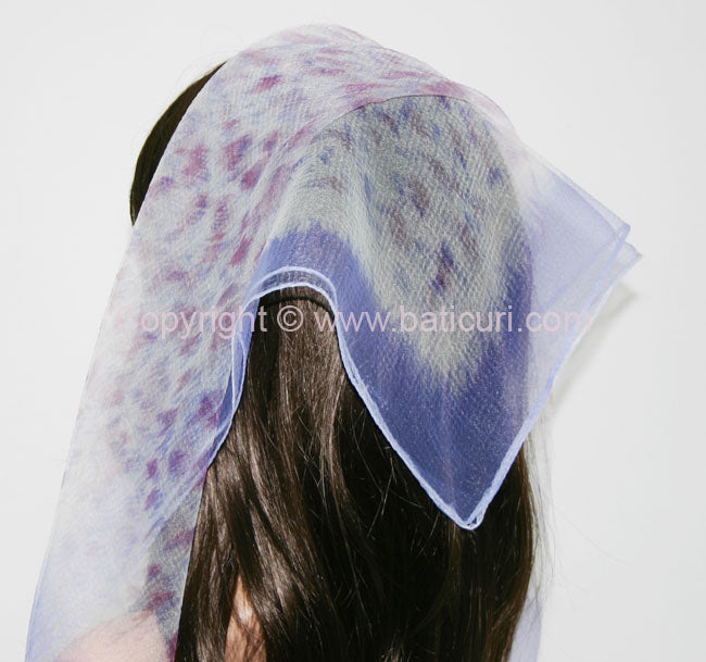 Square Leopard Print |  White with Light Purple Border