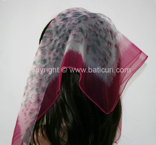 Square Leopard Print | White with Maroon Border