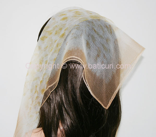 Square Leopard Print |  White with Light Mustard Border