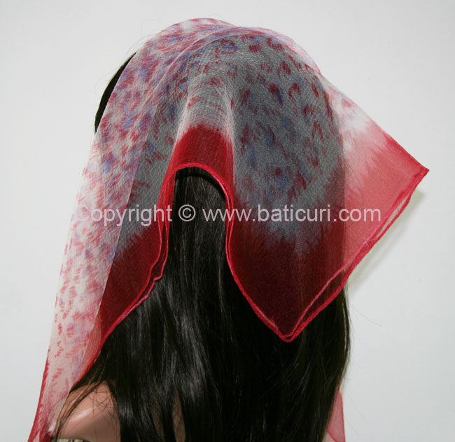 Square Leopard Print |  White with Red Border