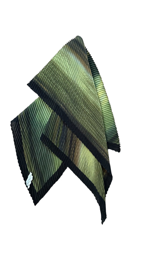 115-89 | Italian Pleated | Striped Ombre with border | Green