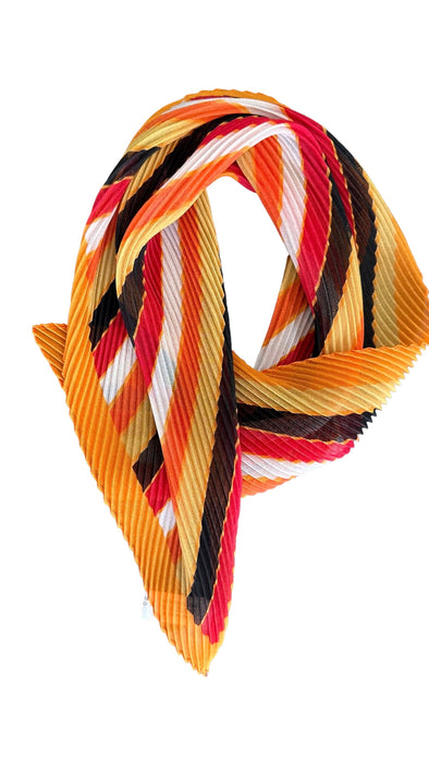 114-78 Pleated Italian | Mixed Lines | Orange Trim