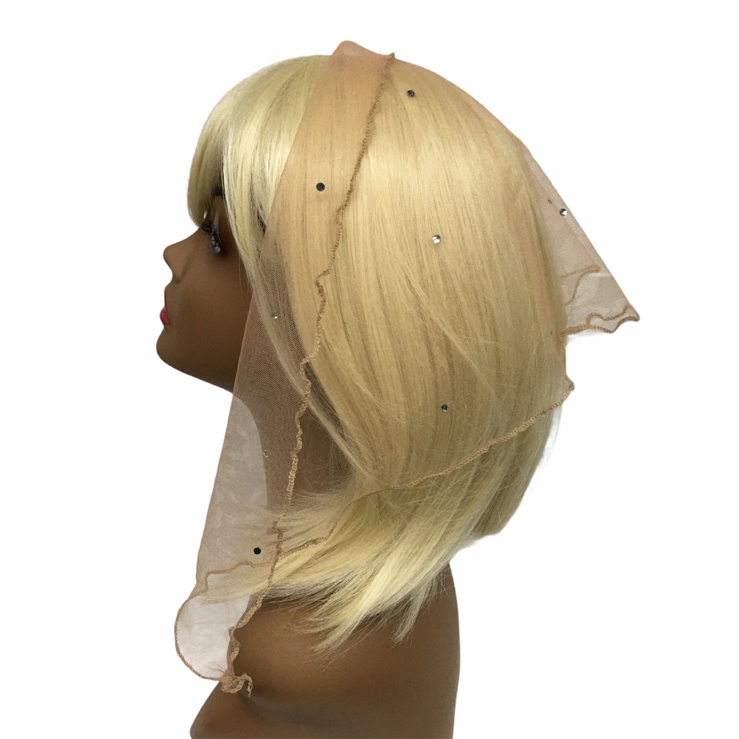 T133 | Net Triangle | Light Scattered Rhinestones | Beige