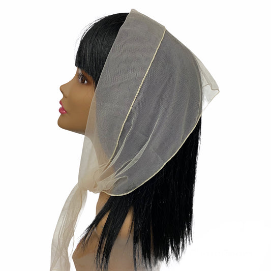 Long (M) Solid Soft Net Scarf | 10”x46” | Ivory