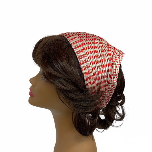 90-03 Polyester | Silky Pleated Scarves | Small Dots | Red