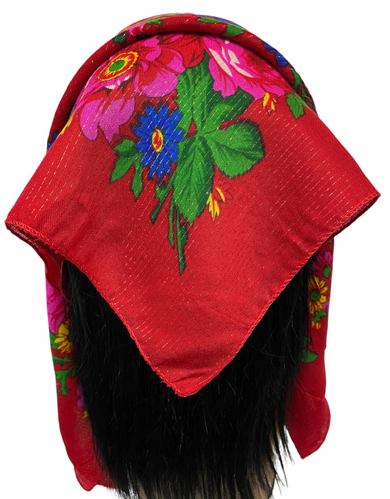Traditional Scarves | Rose Garden | Red